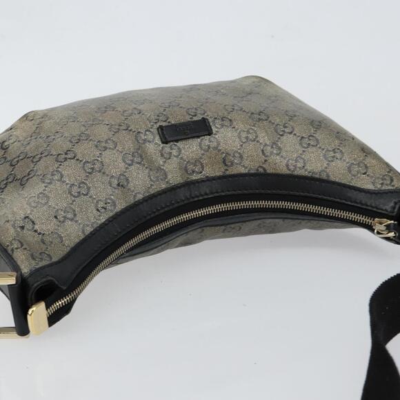 GUCCI GG Crystal Shoulder Bag Coated Canvas Navy Gold - Picture 6 of 12